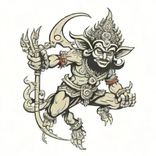 kaal bhairav ​​god of nepal tattoo design idea