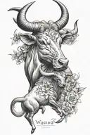 virgo and taurus zodiac sign tattoo design idea