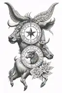 virgo and taurus zodiac sign tattoo design idea