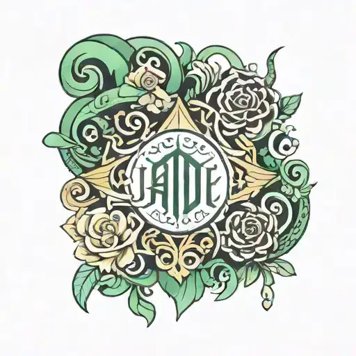 jade ambigramm tattoo design idea