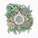 jade ambigramm tattoo design idea