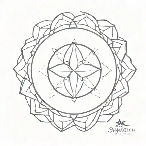 Half mandala simple symmetrical  tattoo design idea
