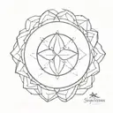 Half mandala simple symmetrical  tattoo design idea