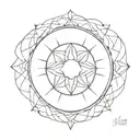 Half mandala simple symmetrical  tattoo design idea