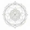 Half mandala simple symmetrical  tattoo design idea