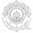Half mandala simple symmetrical  tattoo design idea