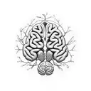 A stylized brain and lung intertwined to represent cancer awareness tattoo design idea