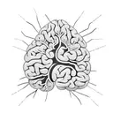 A stylized brain and lung intertwined to represent cancer awareness tattoo design idea