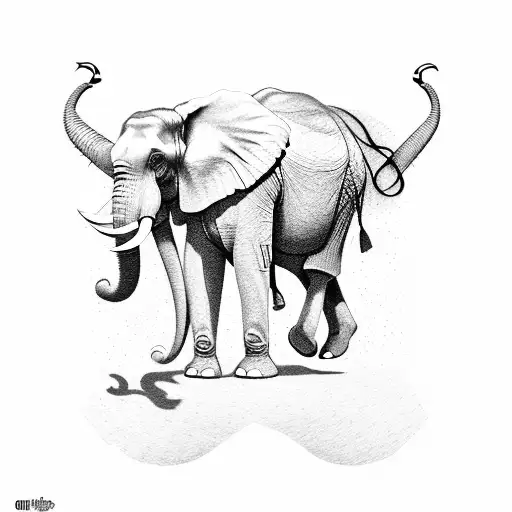 elephant and buddha tattoo design idea