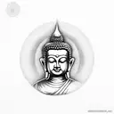 Buddha, hummingbird, lotus and sun tattoo design idea