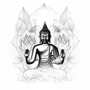 Buddha with lotus and hummingbird tattoo design idea