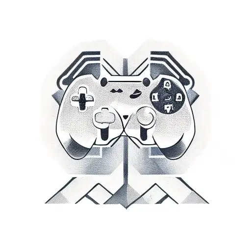 A Sleep Token inspired depiction of a gaming controller tattoo design idea