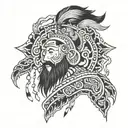Hmong traditional patterns shaman tattoo design idea