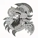 Hmong traditional patterns shaman tattoo design idea