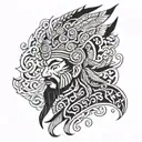 Hmong traditional patterns shaman tattoo design idea