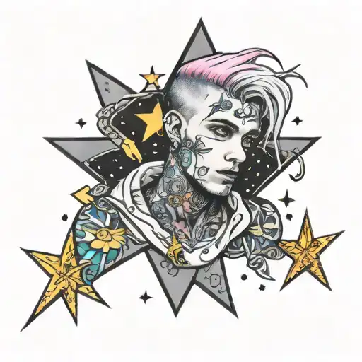 lil peep star shopping tattoo design idea