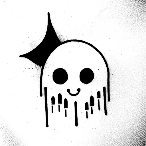 cute ghost tattoo design idea