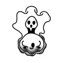 cute ghost tattoo design idea
