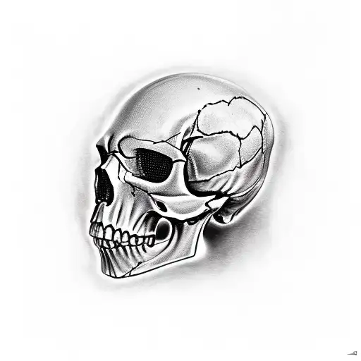 crow with skull tattoo design idea