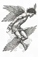 Icarus falling from the sky tattoo design idea