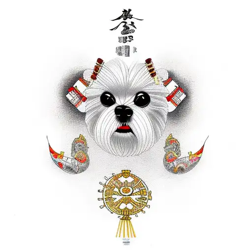maltese dog tattoo design idea