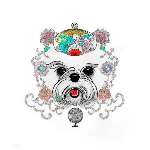 bichon tattoo design idea