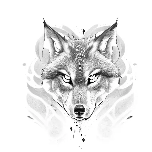 lone wolf and warrior  tattoo design idea