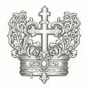 cross and Crown tattoo design idea