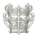 cross and Crown tattoo design idea