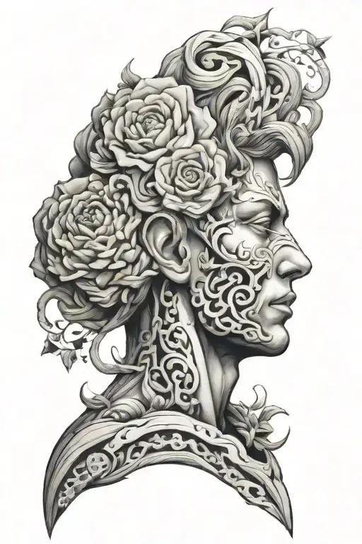 mental health, stoicism growth pain tattoo design idea
