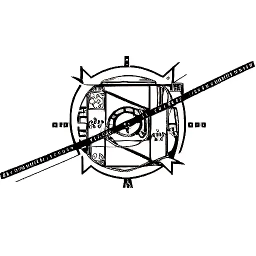 A minimalist tattoo of a business graph with gaming elements incorporated into the design. tattoo design idea