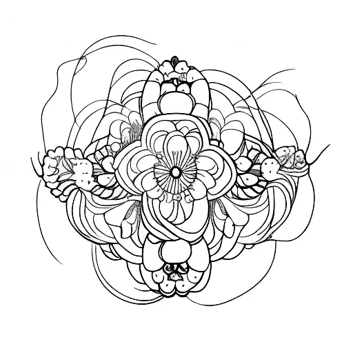 Abstract representation of a delicate flower transforming into a mesmerizing butterfly tattoo design idea