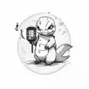 charmander holding a torch tattoo design idea