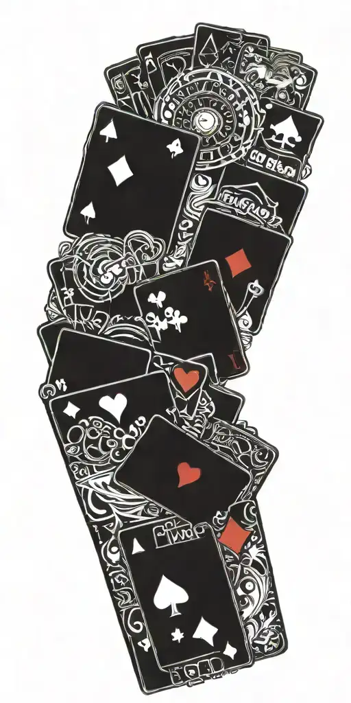 cards full house with las vegas logo incorporated tattoo design idea