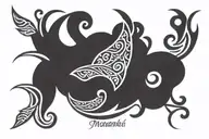 incorporates the word "Manawanui," which means resilience or perseverance in Maori, with traditional   tattoo design idea