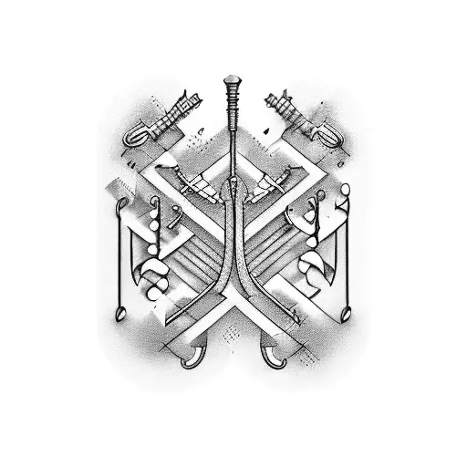 Incorporate musical notes and welding tools in a unique design tattoo design idea