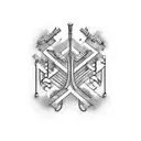 Incorporate musical notes and welding tools in a unique design tattoo design idea