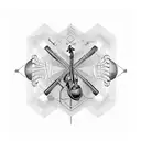 Incorporate musical notes and welding tools in a unique design tattoo design idea