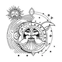 Sun and Moon tattoo design idea