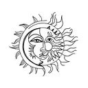 Sun and Moon tattoo design idea
