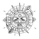 Sun and Moon tattoo design idea