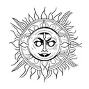 Sun and Moon tattoo design idea