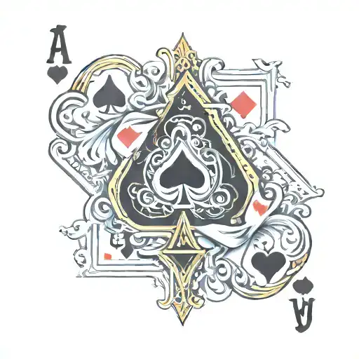 two playing cards, an 8 of aces and a 3 of hearts tattoo design idea