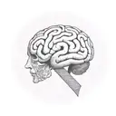 brain AVM with maroon ribbon  tattoo design idea
