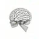 brain AVM with maroon ribbon  tattoo design idea