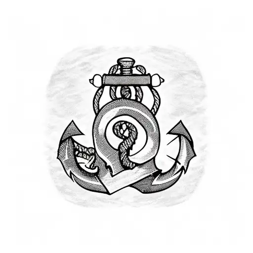 a 10 of spades and 2 of hearts with an anchor and square knot around it. write "smooth seas never made a skilled sailor" tattoo design idea