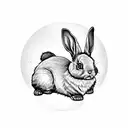 bags bunny tattoo design idea