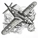 p51 mustang ww2 dogfight tattoo design idea