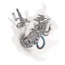 struggling against drug addiction tattoo design idea