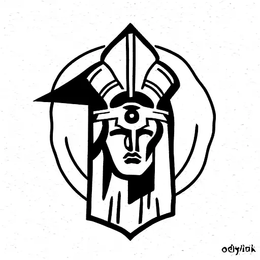 Greek spartan with Greek text tattoo design idea